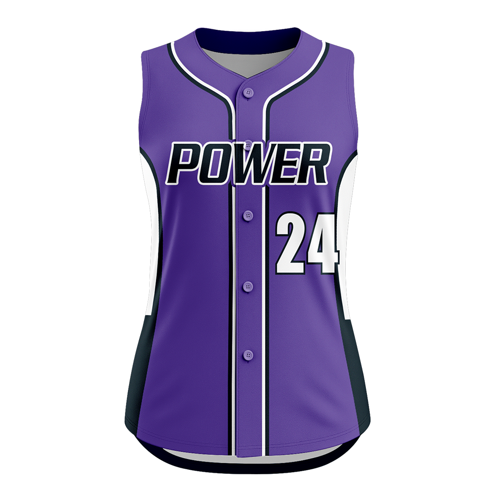 VANTAGE - S/L FULL BUTTON SOFTBALL JERSEY